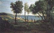 Jean Baptiste Camille  Corot Site des environs de Naple (mk11) oil on canvas